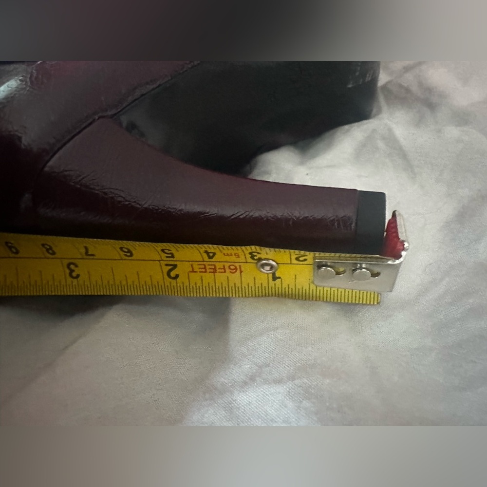H&M Burgundy Knee-High Pointed Toe Heeled Boots – Slim Mid Heel – 37 – BNWt - Picture 10 of 13